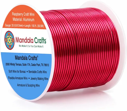 Miniatura 336 de Mandala Crafts - Alambre de aluminio anodizado de 8 calibre para hacer joyas - 9.75 m de alambre flexible negro colorido - Flexible para bonsái