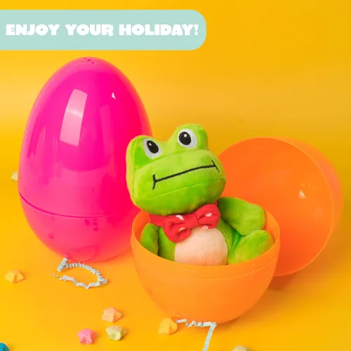 Miniatura 4 de JOYIN 6 huevos de Pascua de plástico jumbo de 7 pulgadas, colores sólidos brillantes, 6 colores surtidos, huevos vacíos para rellenar golosinas