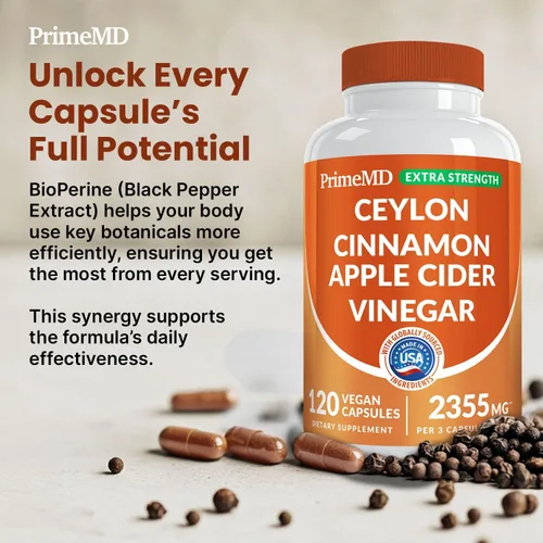Miniatura 7 de Polvo de Canela de Ceilán 5 en 1 Extra Fuerte – Cápsulas Orgánicas de Canela de Ceilán con Cúrcuma, Vinagre de Sidra de Manzana, Ginseng Coreano