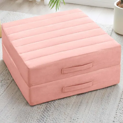 JKMAX 2 Piezas Almohadas de Espuma de Alta Densidad para Piso - Almohadas Grandes Mejoradas de Asiento para Adultos - Cojín de Piso para Exteriores