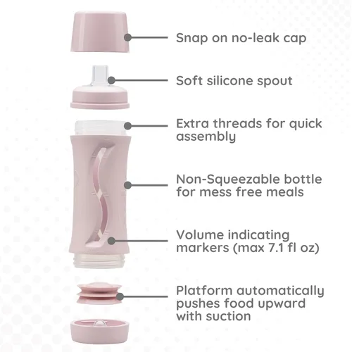 Miniatura 5 de Subo Baby Food Bottle Alimentador automático para bebés sin ensuciar Diseño libre de apretar para purés, batidos, yogur, avena o líquidos Musk