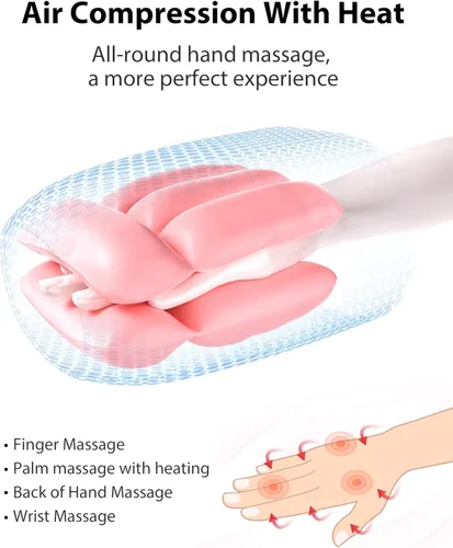 Miniatura 2 de CINCOM Masajeador de manos mejorado con calor y compresión para artritis y túnel carpiano, inalámbrico y recargable, regalos para mujeres Azul