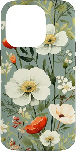 Miniatura 17 de Sage Green Flower Wildflower Pattern Floral Case for iPhone 17