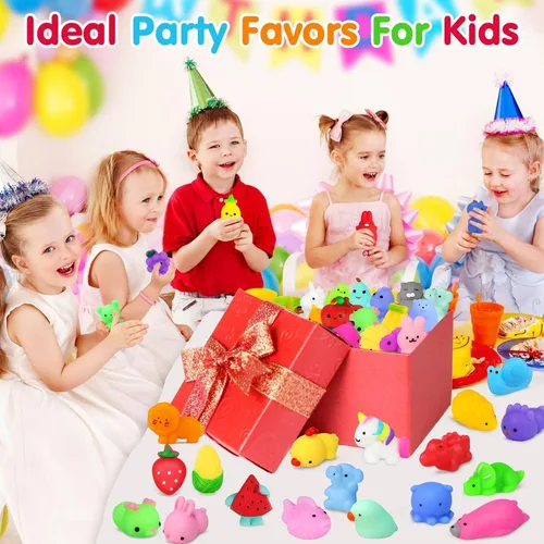 Miniatura 6 de Yunaking 130 PCS Juguetes Squishy Mochi, Juguetes Squishy Kawaii Recuerdos de Fiesta para Niños Alivio del Estrés Juguetes Fidget Juguetes de Caja