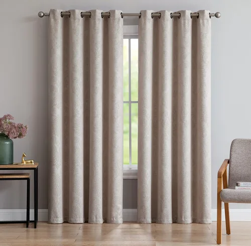 Miniatura 13 de LinenZone Par de Cortinas de Dormitorio Azul Verde Azulado. Estas Cortinas Opacas de Decoración Moderna son una Gran Opción como Cortinas de Ventana