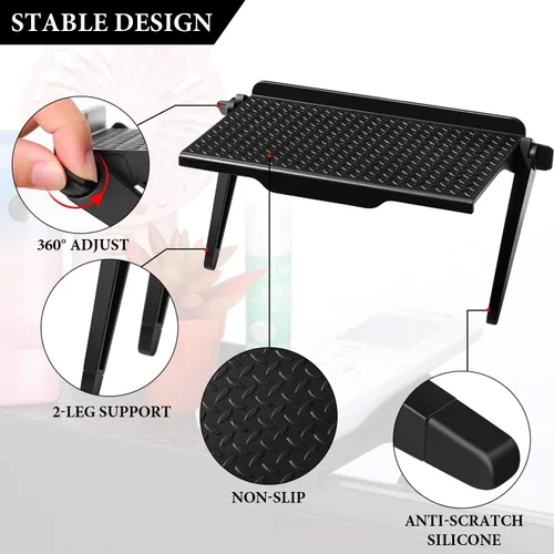 Miniatura 3 de Blulu Estante superior de TV de 2 piezas, estante ajustable para monitor de TV, soporte superior para soporte de teléfono celular, cajas multimedia