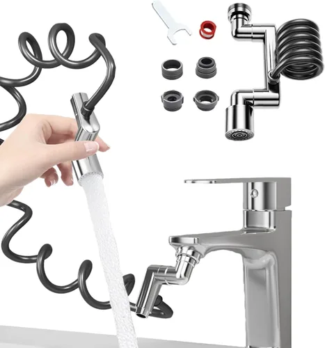 Aireador extensor de grifo giratorio de 1080°, grifo universal de filtro de salpicaduras, grifo giratorio de ángulo grande 1080, accesorio de lavado