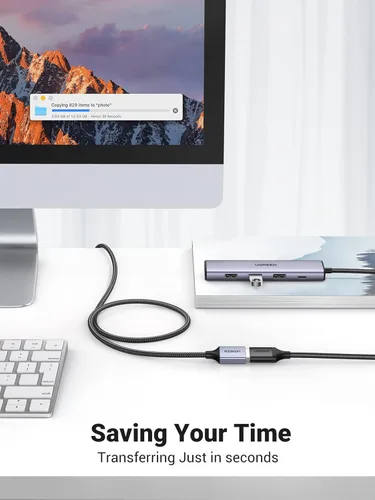 Miniatura 7 de UGREEN Pack de 2 cables de extensión USB, (4,5 m + 4,5 m) Cable extensor USB trenzado de nylon compatible con cámara web, cámara, teléfono, hub USB