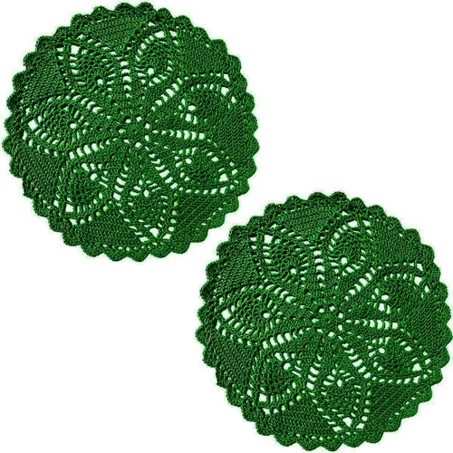 Miniatura 9 de Mantel Individual de Encaje de 11 a 12 Pulgadas Tapetes de Mesa Redondos Hechos a Mano Tapete de Ganchillo Cocina Vajilla Posavasos para Taza