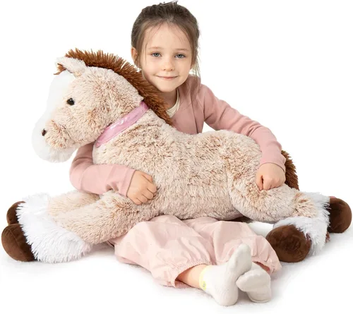 Miniatura 15 de MaoGoLan Peluche de caballo grande para niño, juguete de peluche de caballo grande para niña y niño, poni hinchable para niños, almohada de peluche