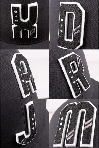 Miniatura 5 de Daxton Gorra clásica con visera plana de letras del alfabeto 3D a la Z con números de la A a la Z