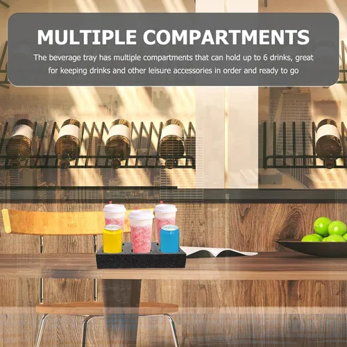 Miniatura 9 de Angoily Paquete de 2 portadores de bebidas para 6 tazas para entrega, bandeja de café reutilizable para bebidas calientes o frías, portavasos