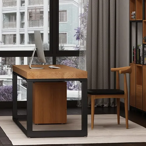 Miniatura 2 de Escritorio de madera maciza para oficina en casa, mesa de juegos, escritorio de estudio con cajones de madera maciza de 3 capas, muebles de oficina