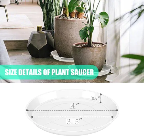 Miniatura 7 de OUPSAUI - Paquete de 4 platillos transparentes para plantas de 4, 6, 8, 10, 12, 14, 16, 18, 20, 22 pulgadas, bandejas de maceta extra grandes