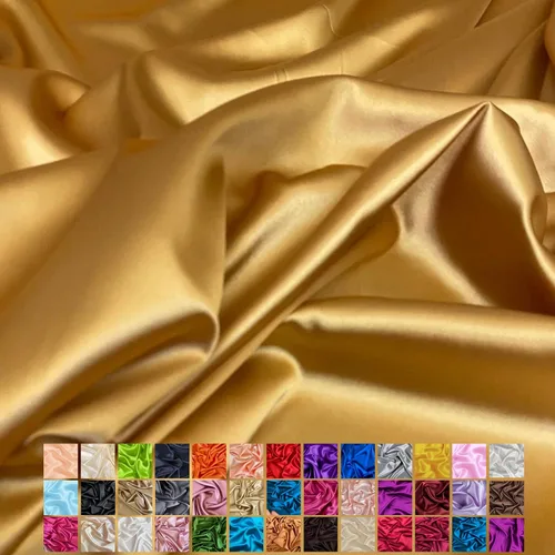 Miniatura 39 de Yard - Tela de satén sedosa elástica de alta calidad - Tela para vestidos y faldas - Suave como la seda, brillo metálico, ideal para bodas y diseño