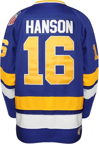 Miniatura 4 de Hanson Brothers - Camiseta de hockey 16 Charlestown Chiefs 17 Jeff Slap Shot 18, camiseta de hockey de película, azul, blanco, S-3XL