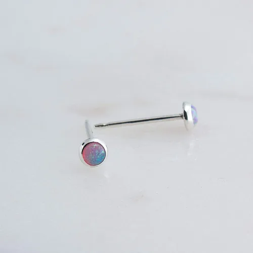 Miniatura 116 de Aretes pequeños de plata de ley para cartílago, tragus, hélix, múltiples piercings hipoalergénicos, piedra natal para mujer, juego de bisel