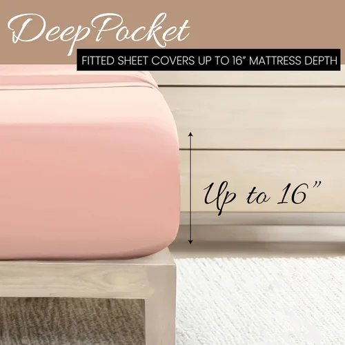 Miniatura 5 de Linen Market Sábanas para cama de tamaño individual (rubor). Duerme mejor que nunca con estas sábanas individuales suaves y refrescantes. Bolsillo