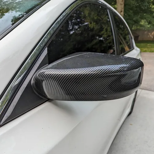 Miniatura 4 de Funda de carcasa para espejo retrovisor lateral con patrón de fibra de carbono Compatible con Nissan Altima 2013-2018 sin luz de señal de giro