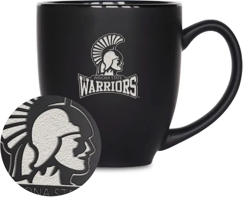 Miniatura 193 de Rico Industries - Taza de cerámica mate negra con grabado láser estándar de 15oz para NCAA (escuelas T & U) - Para bebidas calientes o frías