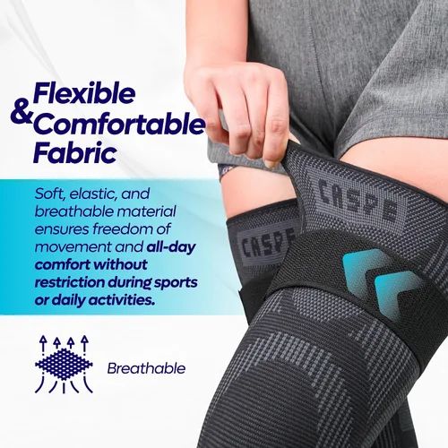 Miniatura 3 de Caspe Leg Compression Sleeve With Strap, Full Length Thigh Knee Calf Support, Knee Compression Sleeve Women & Men, Full Leg Support for Light