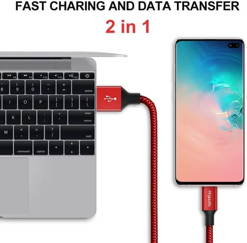Miniatura 4 de etguuds Cable USB A a USB C de 6 pies, paquete de 2, cable de carga rápida 3A tipo C para iPhone 17 16 15 Pro Max 16e 17 Air, Samsung Galaxy S25 S24