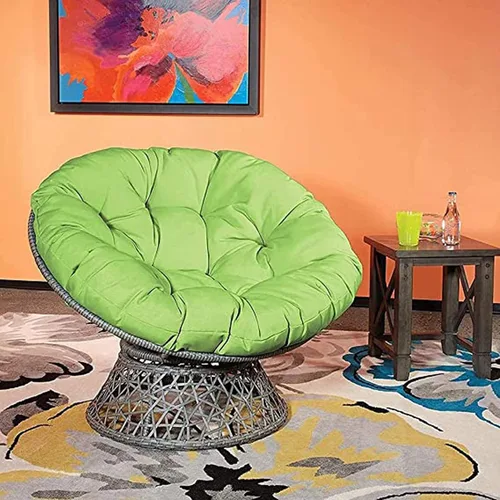 Miniatura 5 de HUHJYUGE Cojín redondo para asiento de columpio de 16 x 16 pulgadas, cojín colgante para silla de huevo, resistente al agua, para exteriores, tela