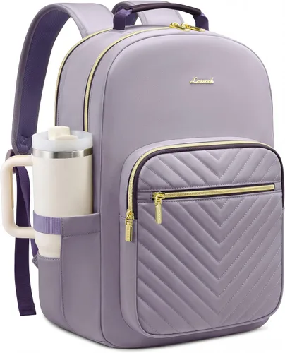 Miniatura 29 de LOVEVOOK Mochila para laptop de 17.3 pulgadas para mujer, bonita mochila de viaje bolso para mujer, bolsa profesional para computadora portátil