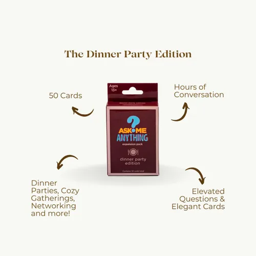 Miniatura 3 de ASKMEANYTHING Paquete de cena - 50 tarjetas de inicio de conversación para cenas memorables