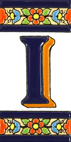 Miniatura 16 de FLORES MEDIANO - Azulejos de letras de casa pintados a mano de 4,29" x 2,13" para letreros, direcciones y nombres Letra "V