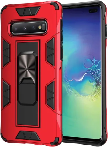 Miniatura 10 de Dionsibei Funda para Samsung Galaxy S10 Plus de grado militar con función atril incorporada, funda protectora resistente a prueba de golpes