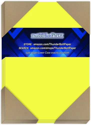 Miniatura 10 de 100 cartulina de color amarillo neón brillante fluorescente – 8.5 x 11 pulgadas (8.5 x 11 pulgadas) letra estándar Tamaño del volante – Papel