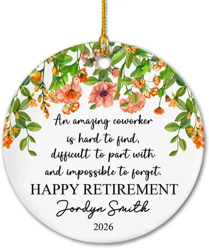 Miniatura 20 de Adorno de cerámica personalizado de jubilación Navidad 2026, A Wise Man Once Said I'm Outta Here & He Lived Happily Ever After, adorno de cerámica