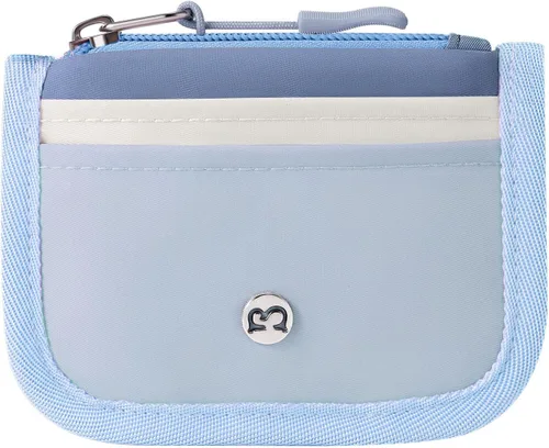 Miniatura 8 de Babysun Mini tarjetero Rfid delgado con bolsillo con cremallera para cambio/3 ranuras para tarjetas/llavero, cartera pequeña delgada para tarjetas