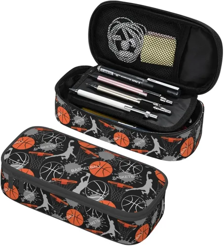 Miniatura 17 de Estuche de lápices con textura de pelota de fútbol americano, bolsa de almacenamiento de gran capacidad, bolsas de papelería con cremallera, soporte