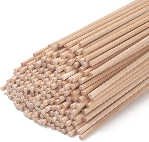 Miniatura 10 de Varillas de madera redondas de madera maciza de 3/8 x 15 pulgadas, 20 piezas de varillas de madera para macramé para manualidades, palos de madera
