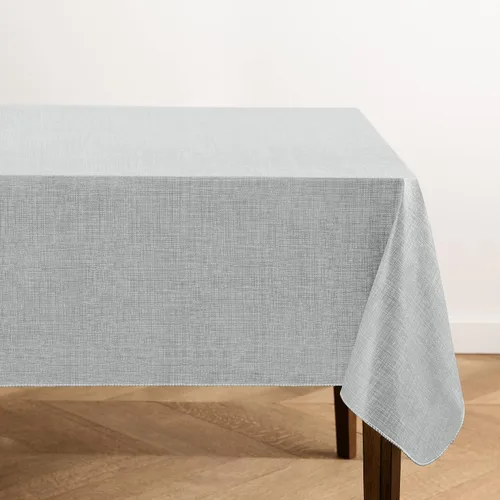 Miniatura 15 de Elrene Home Fashions - Mantel de vinilo con respaldo de franela inspirado en lino Monterey, resistente al agua y a las manchas, 52 pulgadas X 52 Azul