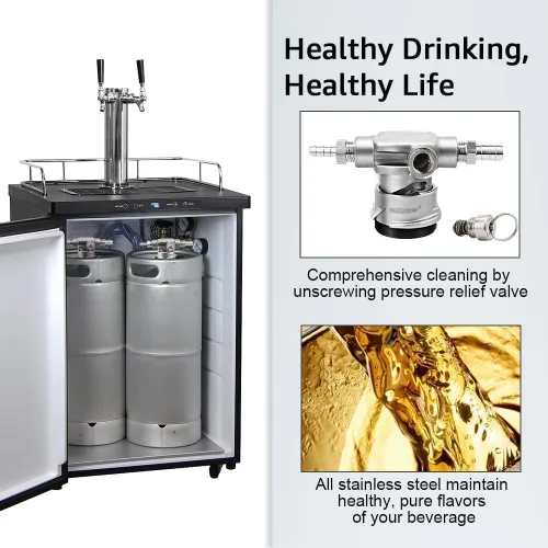 Miniatura 6 de MRbrew Todos los acopladores de barril de acero inoxidable de perfil bajo, acoplador del sistema Sankey D, dispensador de grifo de barril de ahorro
