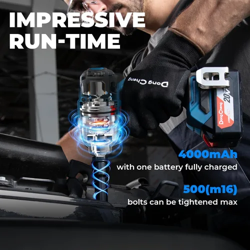 Miniatura 5 de Dong Cheng Llave de impacto sin escobillas de 20 V, par máximo de 360 ft-lbs (488 N.m), 1/2" con velocidad de 3 modos, pistola de impacto