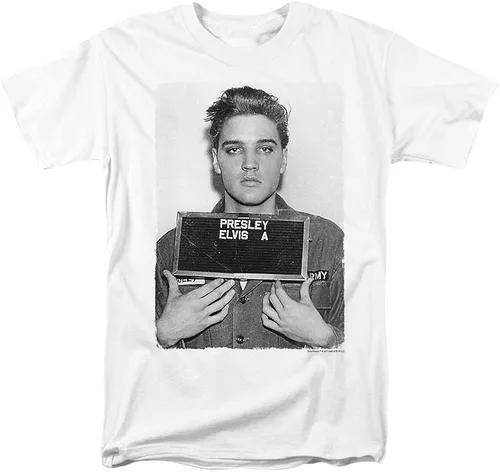 Miniatura 2 de Popfunk Camiseta y calcomanías clásicas de Elvis Presley Army Mug Shot Rock 'n' Roll