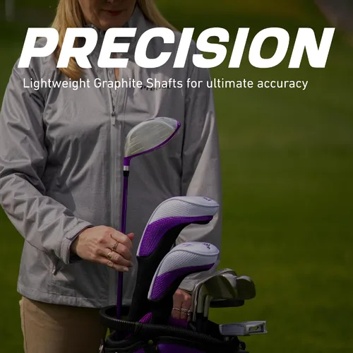 Miniatura 5 de Precise M5 - Juego completo de palos de golf para mujer – Juego completo para diestros con conductor de titanio, SS Fairway e híbrido, hierros de 5