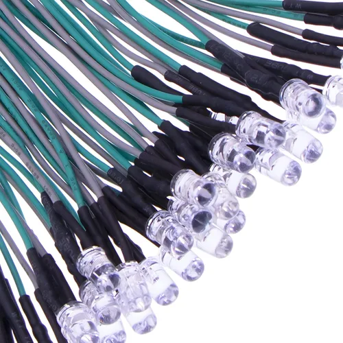 Miniatura 11 de 35 diodos LED morados precableados de 0.197 in, ultrabrillantes, 12 V, resistencia integrada para proyectos de bricolaje, Arduino, Raspberry Pi