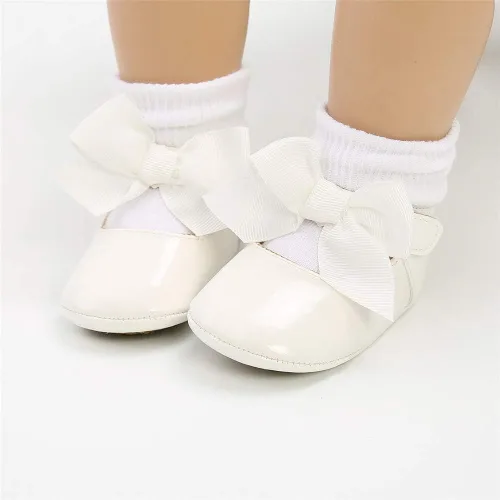 Miniatura 2 de Zapatos planos Mary Jane para bebés y niñas con lazo y flores, vestido de princesa, para boda, zapatos de ballet antideslizantes para niños pequeños