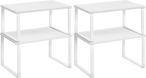Miniatura 10 de SONGMICS Estante Organizador de Gabinete, Juego de 2 Estantes de Encimera de Cocina, Almacenamiento de Cocina, Estante de Especias, Apilable