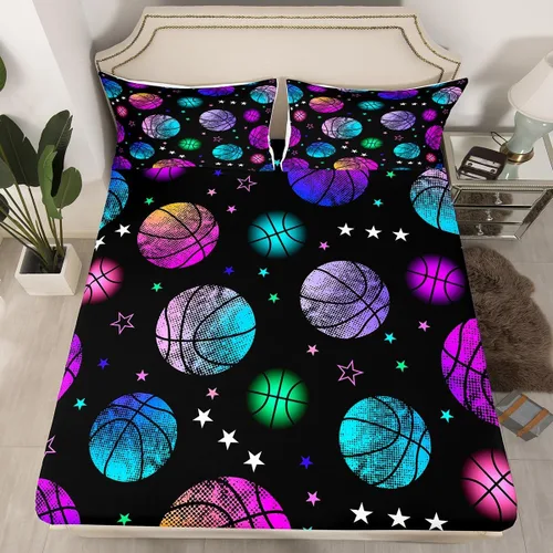 Miniatura 9 de Manfei Sábana bajera ajustable de flor de loto morado, tamaño individual, juego de ropa de cama bohemio de libélula de 2 piezas para niños, niñas