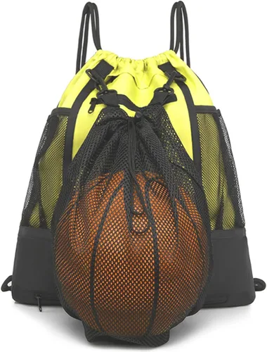 Miniatura 9 de STAY GENT - Mochila con cordón de baloncesto para niños, mochila de fútbol plegable, bolsa de gimnasio, mochila deportiva con bolsa de malla