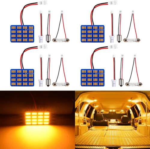 Miniatura 10 de AUXLIGHT Accesorios de luces LED para interior de automóvil con adaptadores de festoon 194 168 T10 / BA9S / DE3175 6418 211-2 578 Festoon