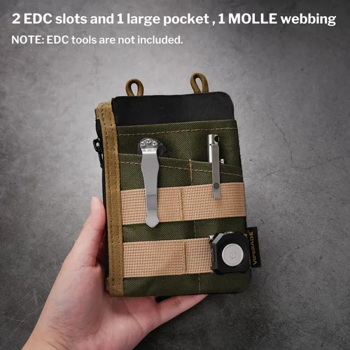Miniatura 3 de VIPERADE VE18 EDC Bolsa, Organizador de Bolsillo para Hombres, Organizador de Bolsillo EDC, 3 Ranuras con 2 Bolsillos con Cremallera, Bolsa