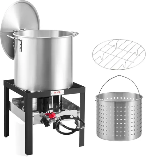 Miniatura 10 de VEVOR Freidora de Pescado y Alitas de 10 Qt, Kit de Freidora de Pescado de Propano de Aluminio, Freidora Profunda para Exteriores Olla para Mariscos