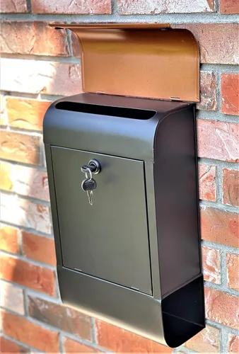 Miniatura 8 de NACH Buzón con bloqueo, 16 x 4.5 x 10 pulgadas, buzón negro con cerradura, soporte de pared impermeable para buzón - The Dominion Buzón con cerradura